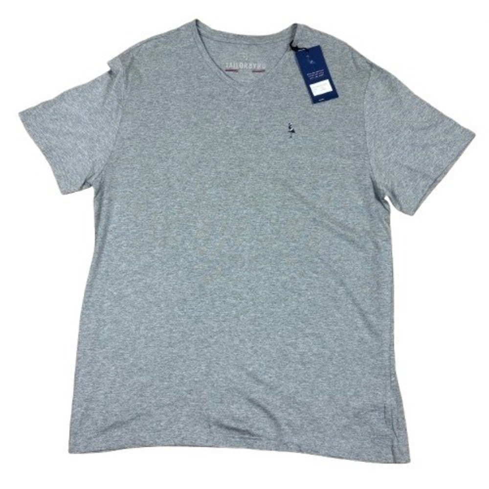 NWT Tailorbyrd Sport Pima Soft Touch T-Shirt‎ V-Neck Short Sleeve Gray Size XL